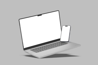 Laptop ve Telefon Ekranı Boş Model