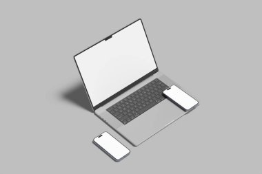 Laptop ve Telefon Ekranı Boş Model