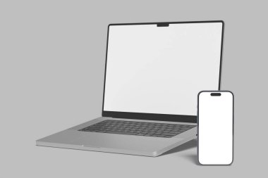 Laptop ve Telefon Ekranı Boş Model