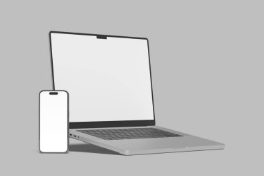 Laptop ve Telefon Ekranı Boş Model
