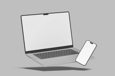 Laptop ve Telefon Ekranı Boş Model
