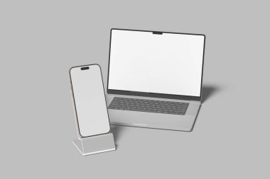 akıllı telefon ve laptop boş model