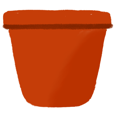 El çizimi, kalem tebeşirli illüstrasyonlu saksı.