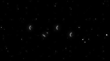 Neon parıltısı 2025. Siyah arkaplanda kısa mesaj animasyonu. Yeni yıl kutlaması, Neon 'un 2025 animasyonu siyah arka planda. 4K