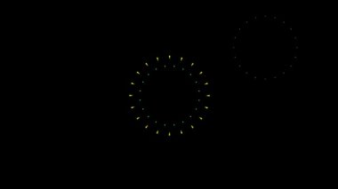 Siyah ekran arka planında daire patlamaları ve kıvılcımlar. Sıçrama, Alfa Kanalı ile izah eden video için daire patlaması grafikleri renkli elementler. patlama çemberi döngü canlandırması.