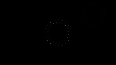 Siyah ekran arka planında daire patlamaları ve kıvılcımlar. Sıçrama, Alfa Kanalı ile izah eden video için Daire Patlaması Grafik Elementleri. 2B Patlayıcı Hareketli Havai fişekler