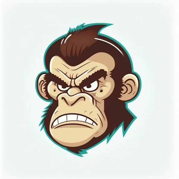 Cartoon face of an ape