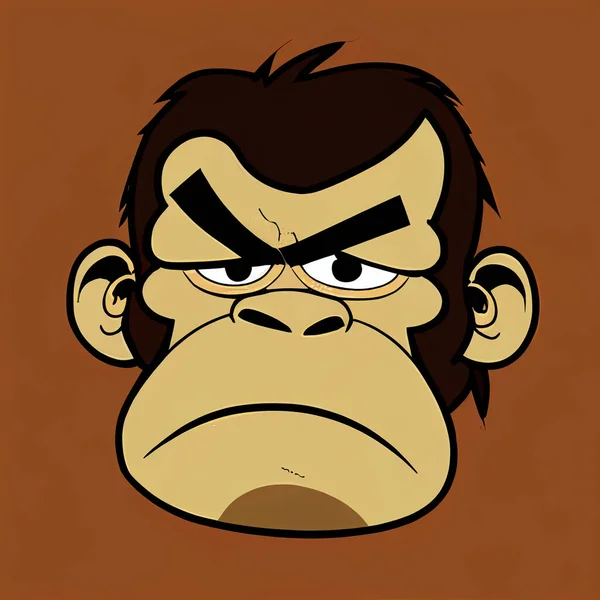 Cartoon face of an ape