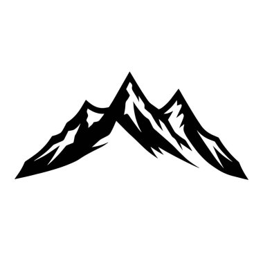 dağ vektörü, dağ logosu simgesi siluet vektör sanat illüstrasyonu