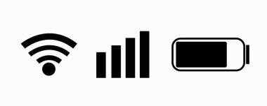 iPhone ios bildirim çubuğu pil kablosuz sinyal vektör resimleme