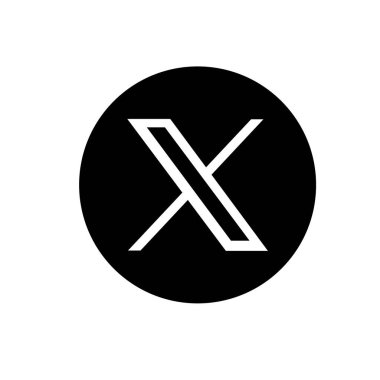 Twitter X sosyal medya yuvarlak logosu