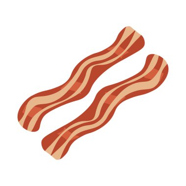   Beyaz arka planda kızarmış pastırma, vektör çizimi.