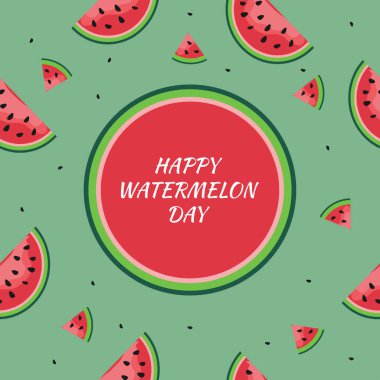   3 Ağustos 'ta Ulusal Karpuz Günü Banner Arkaplanı. Vektör İllüstrasyonu