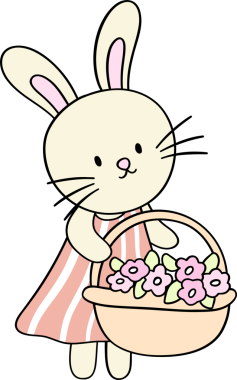 Coquette Mutlu Paskalya Tavşanı Düz Çizgi Film Tasarımı