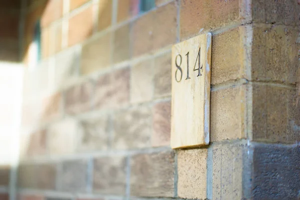 Room Number Sign Old Brick Wall — Stock Photo, Image