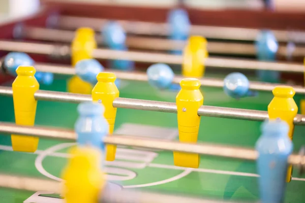 Meja Sepak Bola Papan Kayu Permainan Pemain Kayu Untuk Bersenang — Stok Foto