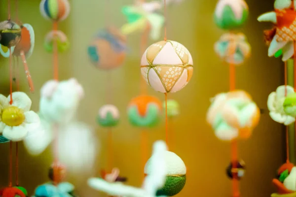 Baby crib mobile, toys above the crib Hang soft colorful balls for children.