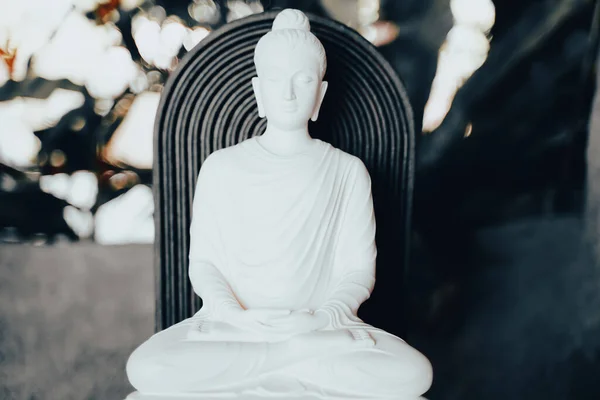White Buddha Bokeh Light Background — Stock Photo, Image