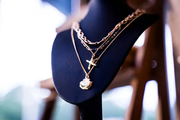 Милые Ожерелье Ювелирные Изделия Женщин Лицензионные Стоковые Фото