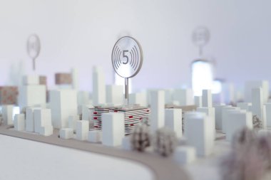 3D Şehir Binası Geleceğin Mimarisi Model Arkaplan, Beyaz Gri, Geleceğin Şehir Manzarası.
