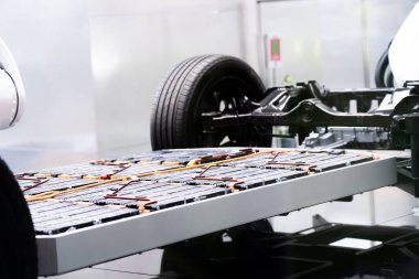 Elektrikli araçların iç yapısının ayrıntıları, otomotiv endüstrisi.