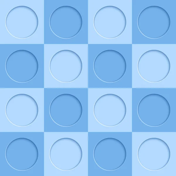 三维蓝色圆形几何框架设计无缝图案背景 矢量说明 — 图库矢量图片