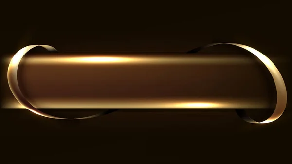 Абстрактний Стиль Розкоші Золоті Горизонтальні Смуги Прикрасою Золотої Стрічки Чорному — стоковий вектор