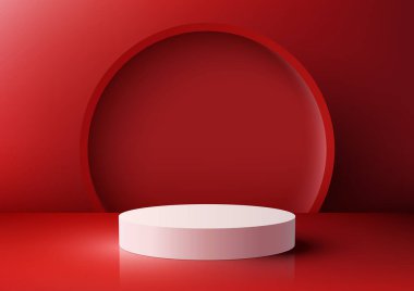 Beyaz podyumumuz, kırmızı arkaplanımız ve daire arkaplanımızla modern illüstrasyonun gerçekçi ve canlı dünyasını deneyimleyin. Tutkulu sanat eserleri web tasarımı, markalaşma ve daha fazlası için mükemmel.