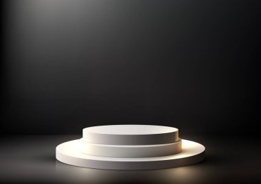 Bu çarpıcı 3 boyutlu podyum basamakları gösterisiyle modern lüks iç mekan konseptinin zarafetini keşfedin. Parlak zemin ve siyah arkaplan vektör illüstratörüne biraz sofistike bir dokunuş ekler