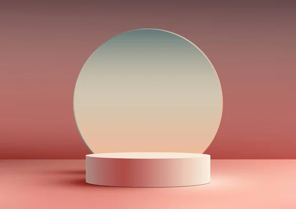 Ροζ Βάθρο Σταθεί Φόντο Κύκλο Ροζ Φόντο Σχεδιασμένο Για Ενισχύσει — Διανυσματικό Αρχείο