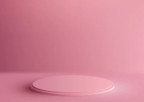 Suporte Mínimo Pódio Rosa Colocado Fundo Pastel Cativante Mostra Elegante — Vetor de Stock