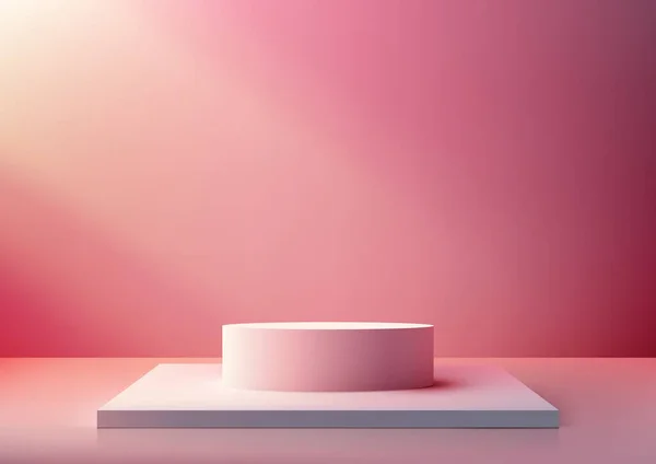 Conceito Interior Moderno Com Nosso Pódio Rosa Uma Base Branca — Vetor de Stock