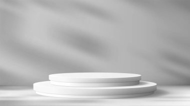 Gri Arkaplan, Minimalist Stil Ürün Model Gösterisiyle Zarif 3D Beyaz Podyum