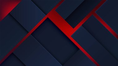 koyu lacivert geometrik şekiller canlı kırmızı üzerine katmanlanarak soyut bir modern arkaplan grafik tasarımı, markalaşma ve dijital sanat oluşturur. Cesur, dinamik ve şık, yüksek kontrastlı.