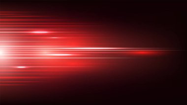 Soyut kırmızı ışık çizgileri teknolojiden esinlenilmiş karanlık bir arkaplanı keserek hareket, hız ve gelecekteki enerjiyi, dijital temalar ve yenilikçi görseller için ideal hale getiriyor.