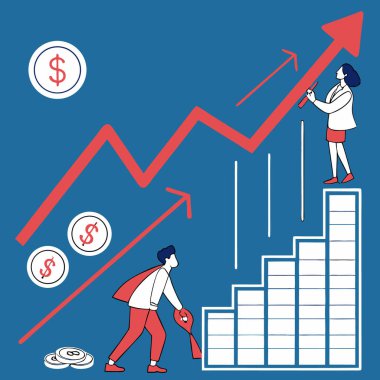İş kadını ve dolar sembollü adam..