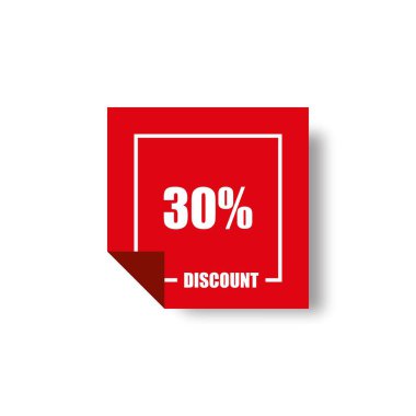 % 3 indirimli kırmızı vektör pankartı