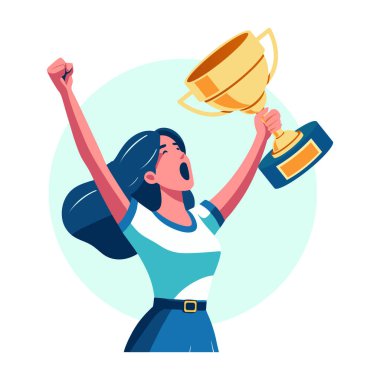 Mutlu Kız Tutma Şampiyonluğu Kupası, Düz Stil Zafer ve Başarı Konsepti