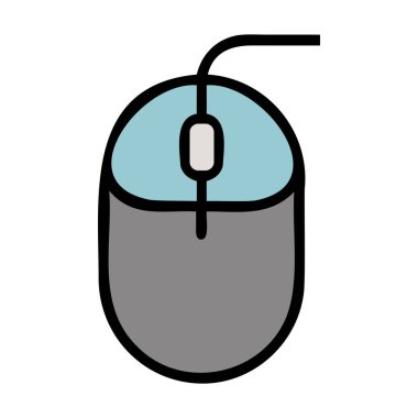 Tekerlek Dijital Aygıt Simgesi ile Biçimlendirilmiş Mavi ve Gri Fare