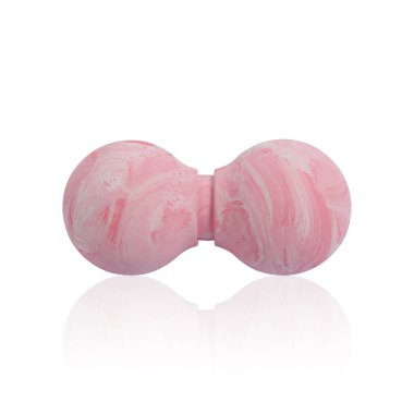 Beyaz arkaplanda izole edilmiş pembe çift masaj topları