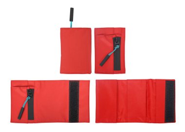 Su geçirmez seyahat edilebilir cüzdan beyaz arka planda izole