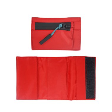 Su geçirmez seyahat edilebilir cüzdan beyaz arka planda izole