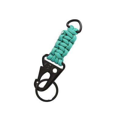 Paracord motosiklet anahtarlığı izole edilmiş beyaz arkaplan