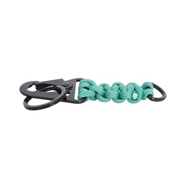 Paracord motosiklet anahtarlığı izole edilmiş beyaz arkaplan