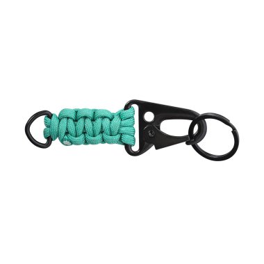 Paracord motosiklet anahtarlığı izole edilmiş beyaz arkaplan