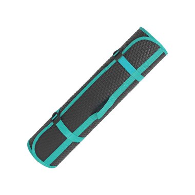 Yuvarlanan yoga minderi izole edilmiş beyaz arkaplan