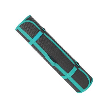 Yuvarlanan yoga minderi izole edilmiş beyaz arkaplan
