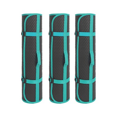 Yuvarlanan yoga minderi izole edilmiş beyaz arkaplan