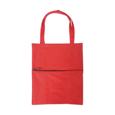 Beyaz arkaplanda izole edilmiş kırmızı katlanabilir çanta