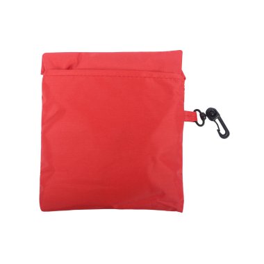 Beyaz arkaplanda izole edilmiş kırmızı katlanabilir çanta